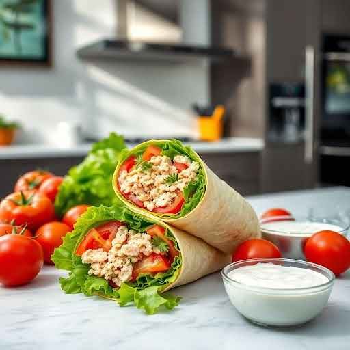 Wrap de atún y vegetales
